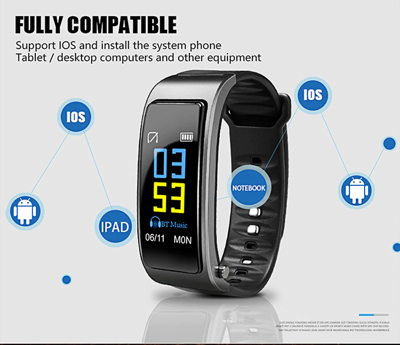 Bratara fitness 2 in 1, Smart Bracelet, cu casca Bluetooth inclusa