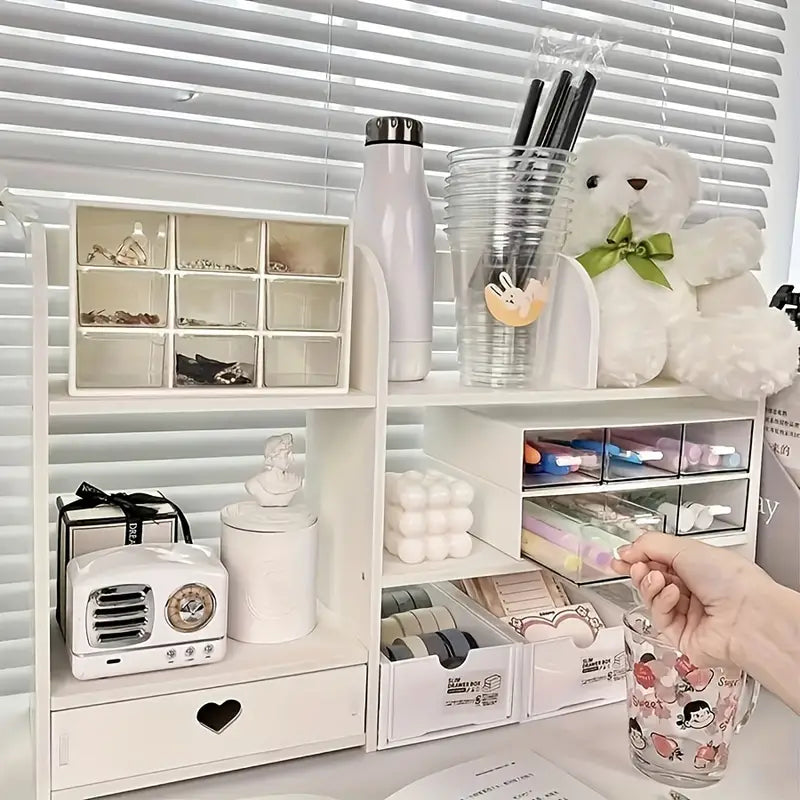 Organizator de birou - Raft cu sertar pentru stocare si decoratiuni,