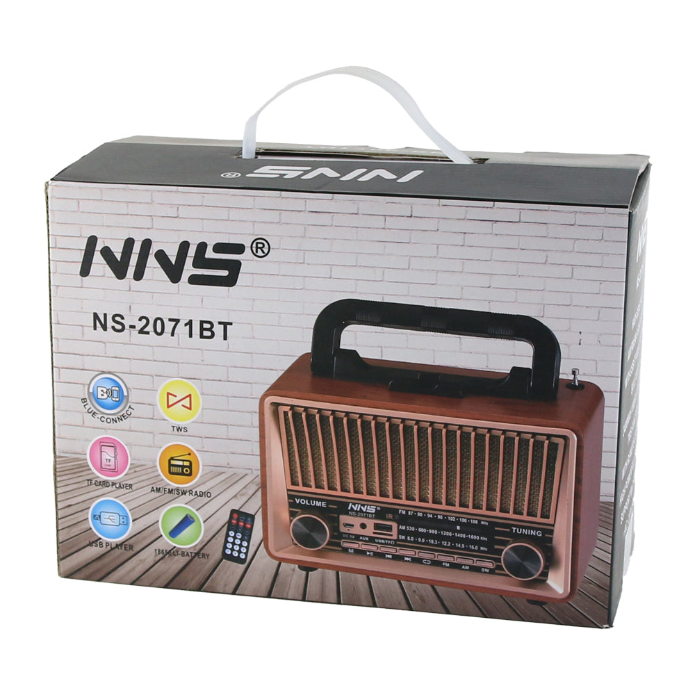 Radio Clasic Vintage NNS NS-2071BT cu Bluetooth, MP3, USB și telecomanda