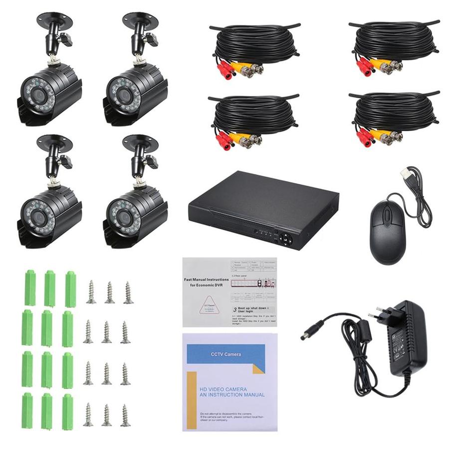 Sistem de supraveghere CCTV, Kit DVR cu 4 camere exterior / interior din metal