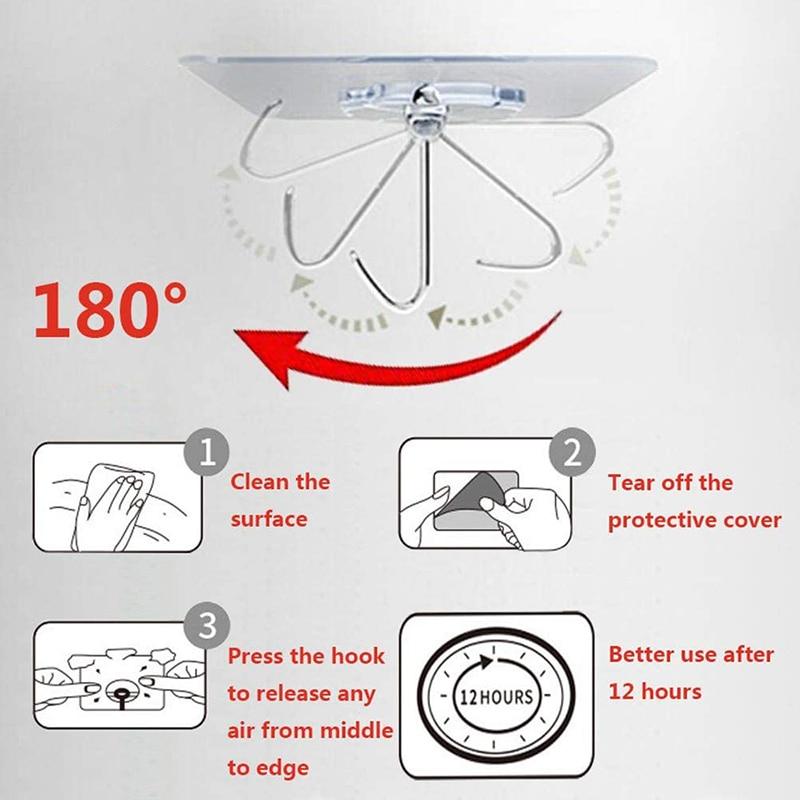 Set 10 carlige autoadezive pentru bucatarie sau baie