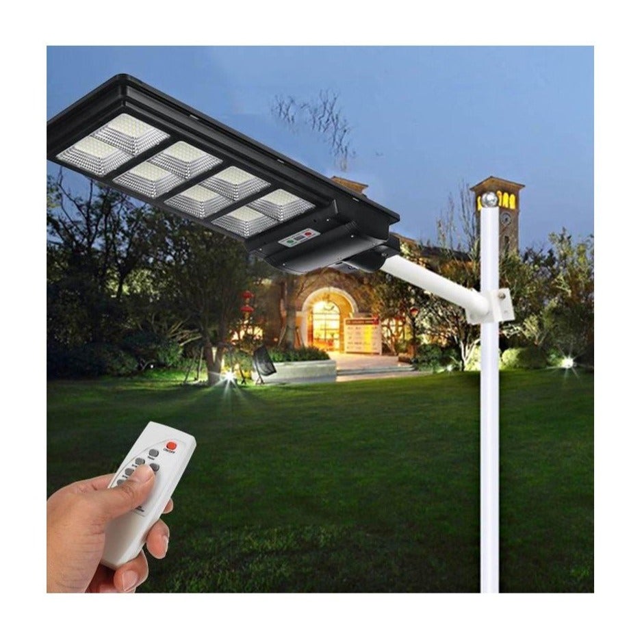 RESIGILAT-Lampa stradala proiector LED cu panou fotovoltaic si senzor, 120W/200W/300W