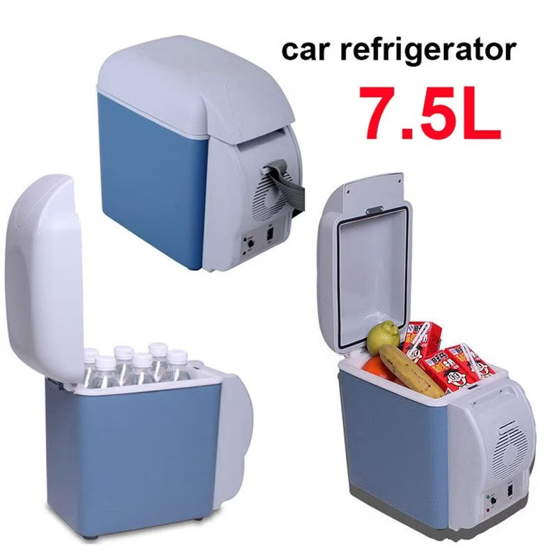 RESIGILAT - Frigider auto portabil, 12V, 7.5 l, Functie de racire si incalzire, Albastru/Alb