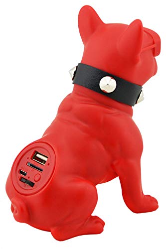 Boxa Portabila Bulldog Negru/Rosu Cu Bluetooth, Cititor USB, Card, Radio si microfon 20 X 20 x 14 cm