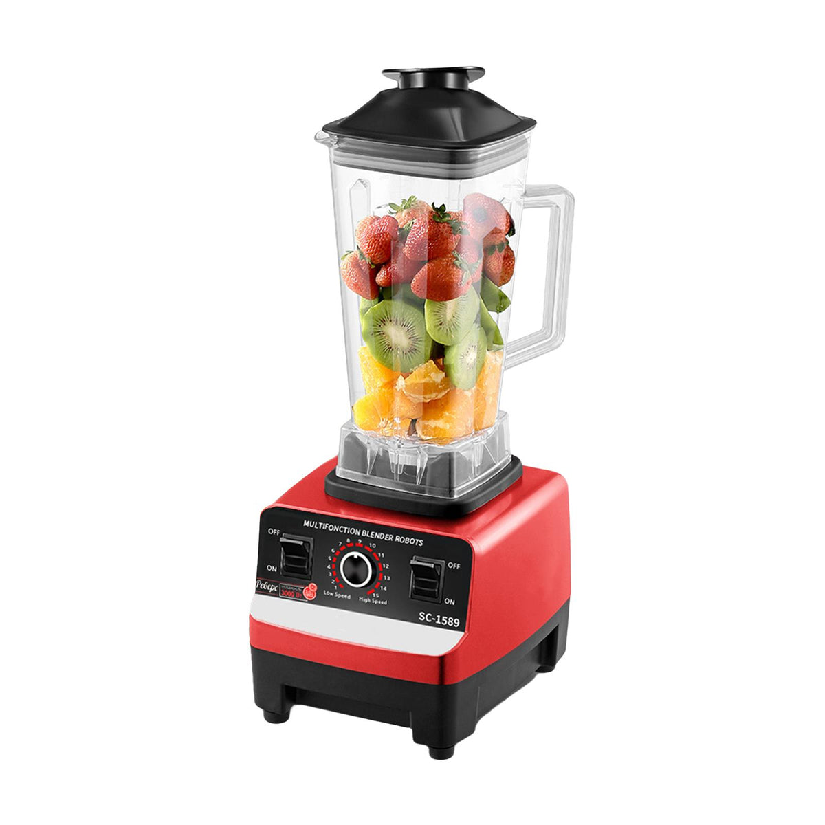 Blender Profesional de bucatarie 2 in 1, 2.5L, motor din cupru, 15 viteze, 3000W