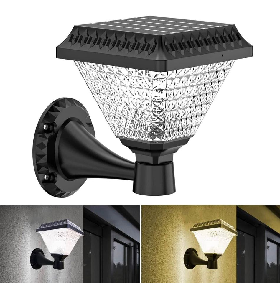 Lampa solara de perete, lumina calda si RGB, cu telecomanda, hexagonala, 6w