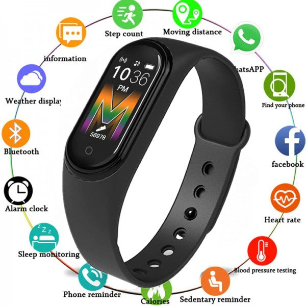 Bratara fitness M5 band, notificari, monitorizare activitati puls somn oxigen ritm cardia