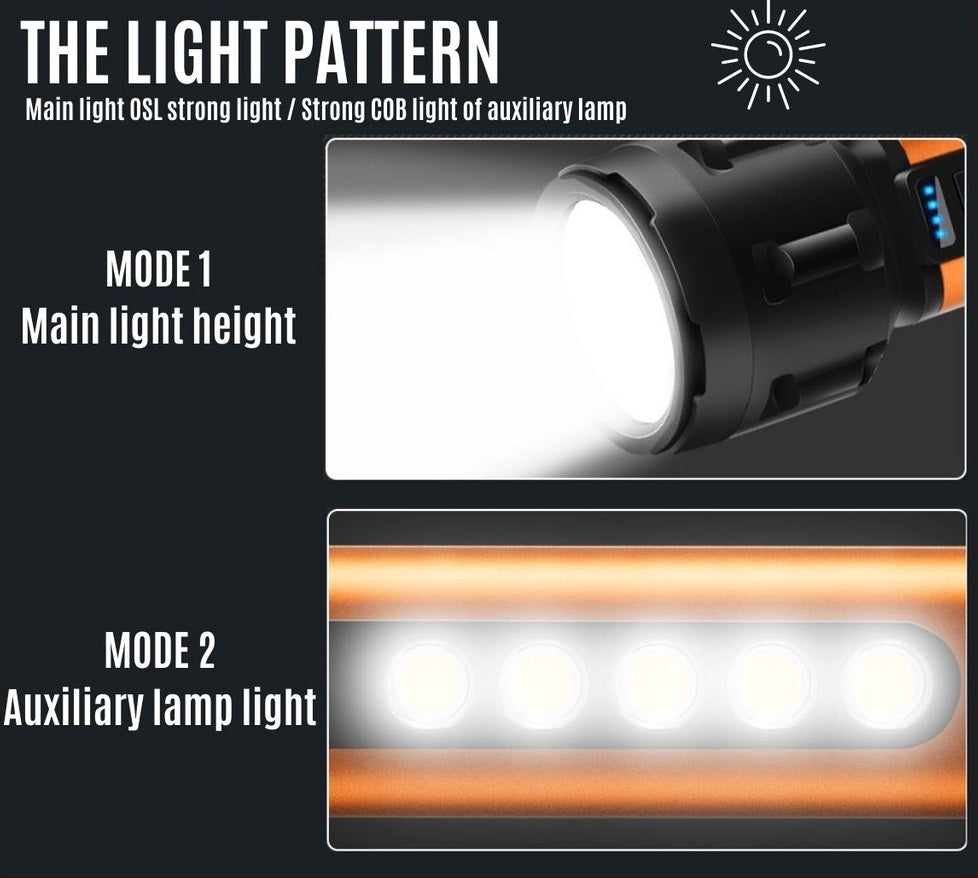 Lanterna 5 LED COB de mana cu incarcare USB, 5W