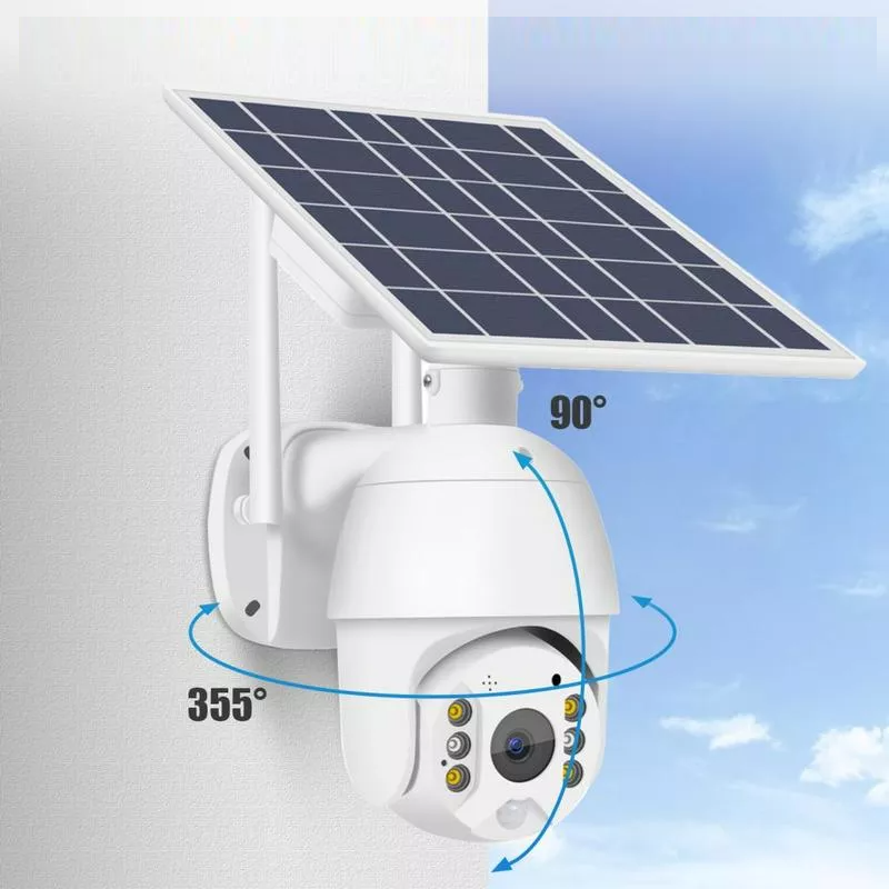 Camera de supraveghere wireless 5MP cu panou solar si rotire 355°, protectie IP66, infrarosu, WiFi/4G