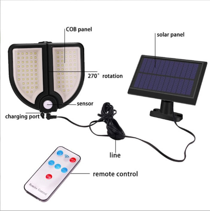 Lampa solara 90 LED, senzor de miscare, telecomanda