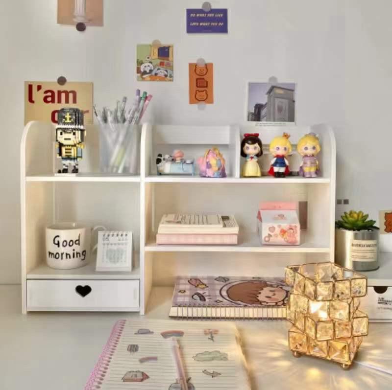 Organizator de birou - Raft cu sertar pentru stocare si decoratiuni,