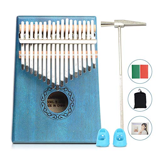 Instrument muzical din lemn cu incinta si 17 note, Kalimba, mini-pian