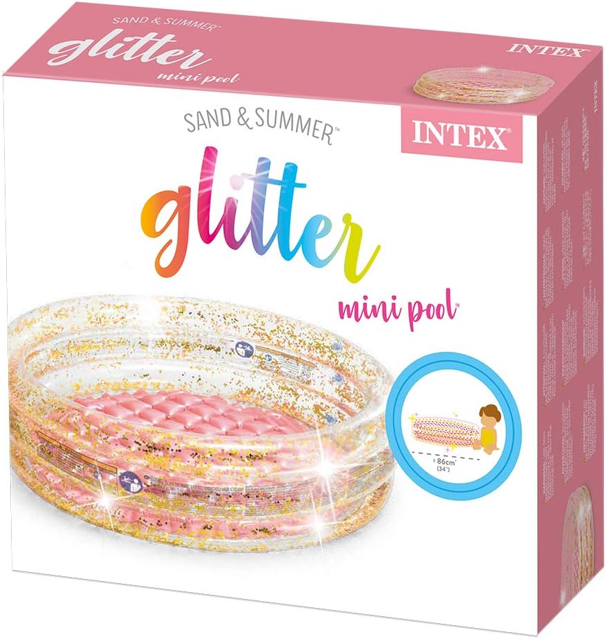 Piscina pentru copii Glitter sclipici roz, Intex 57103, 86x25cm, 56L