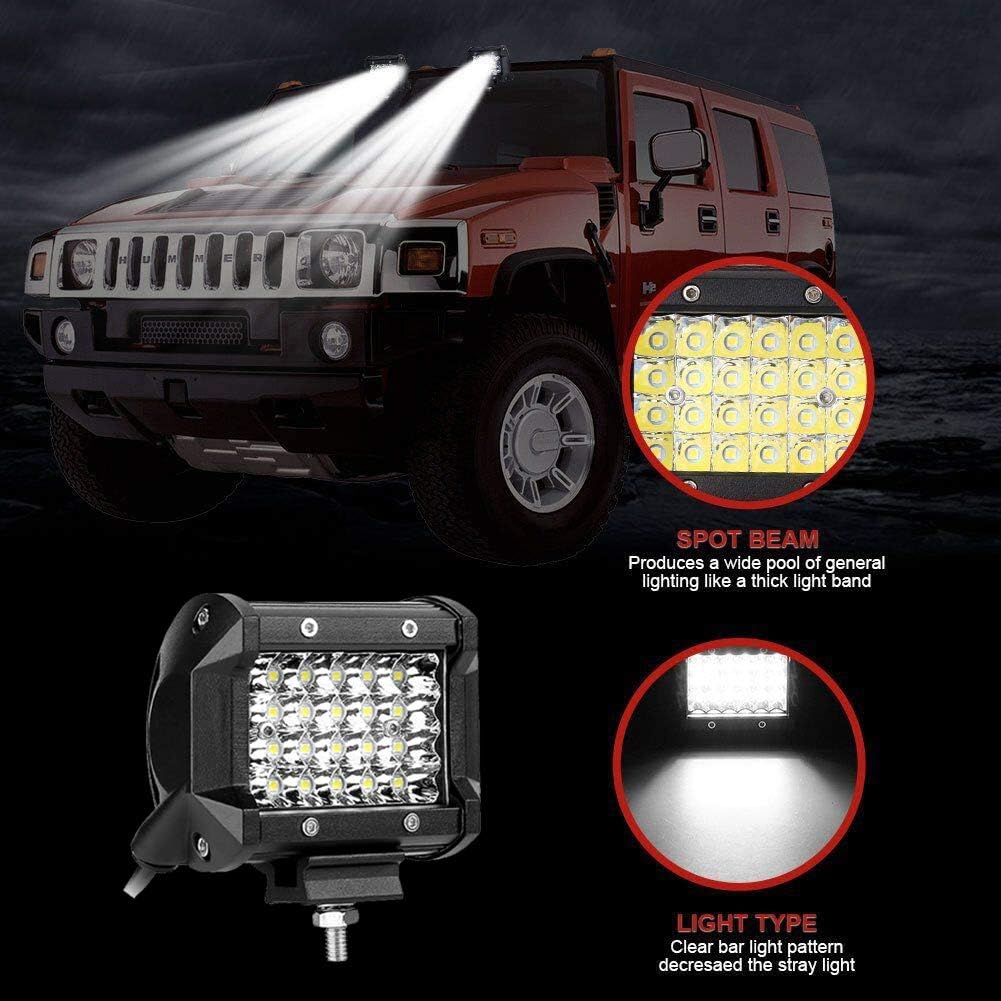 Set 2 Proiectoare LED Auto Off Road, 20 LED-uri, 60W, Dreptunghiulare