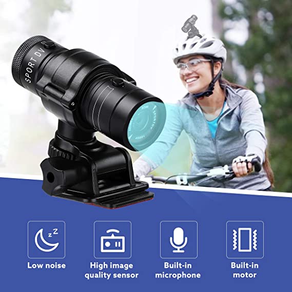 Camera video sport Andowl, Neagra, 30 FPS, rezistenta la apa, praf, 1000 mAh,