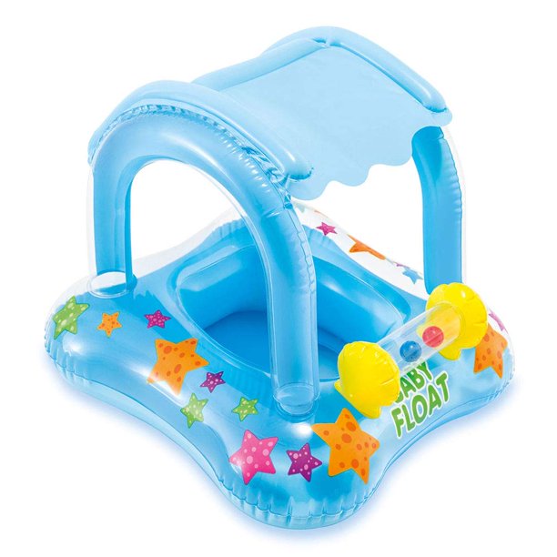 Colac gonflabil pentru copii, cu protectie pentru soare, model masina, Baby Float