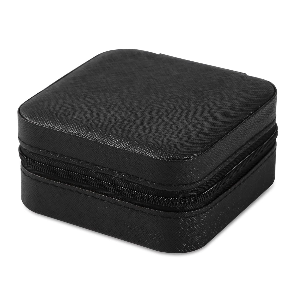 Cutie organizator negru cu fermoar pentru bijuterii 10x10x5cm