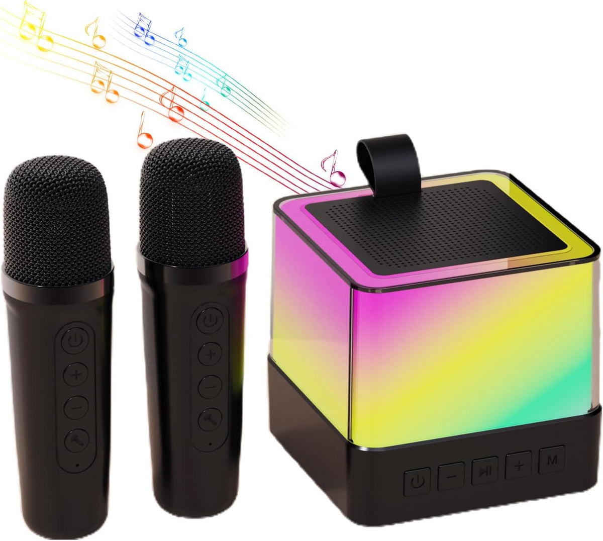 Difuzor Karaoke cu 2 microfoane wireless, bluetooth 5.3