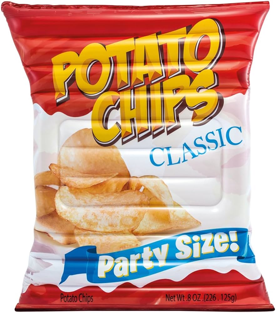 Saltea gonflabila pentru piscina, Intex 58776 potato chips, multicolor, 178 x 140 cm, pentru adulti si copii