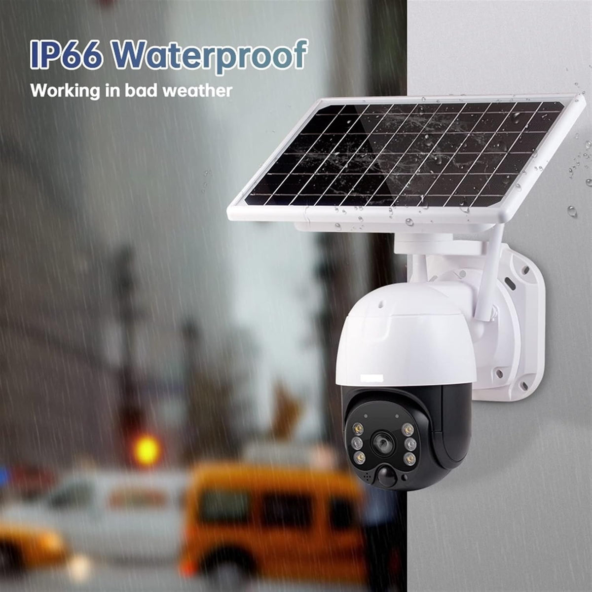 Camera de supraveghere wireless 5MP cu panou solar si rotire 355°, protectie IP66, infrarosu, WiFi/4G