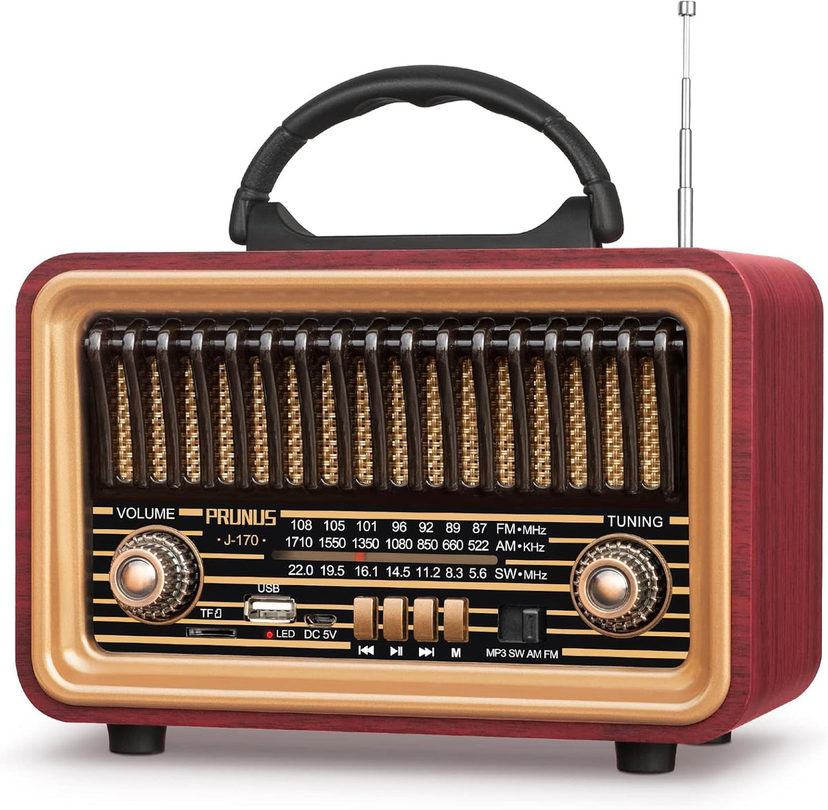 Radio Clasic Vintage NNS NS-6639BT cu Bluetooth, MP3, USB și baterie reincarcabila – sunet puternic și design retro elegant