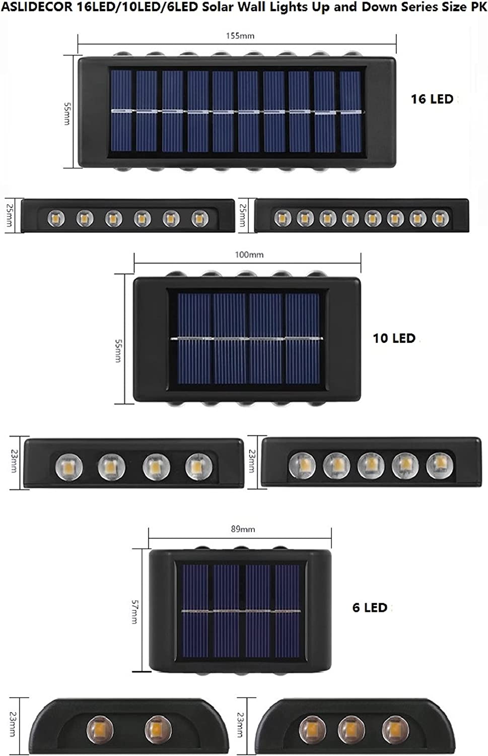 Set 2 lampi solare de perete cu iluminare sus si jos 12 leduri