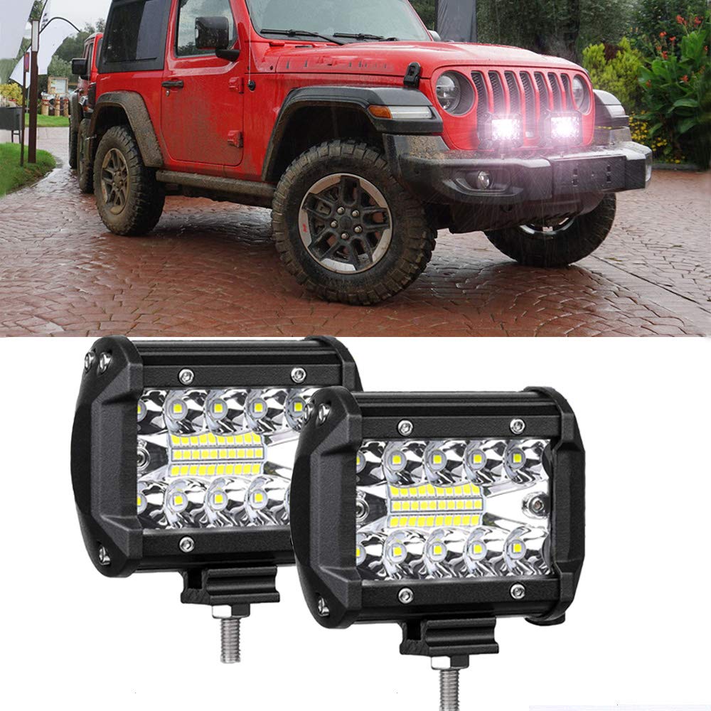 Set 2 Proiectoare LED Auto Off Road, 20 LED-uri, 60W, Dreptunghiulare