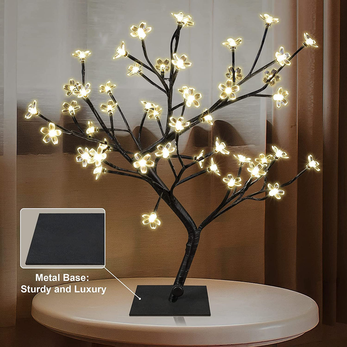 Copacel de Craciun, 36 LED Cherry, Blossom Bonsai