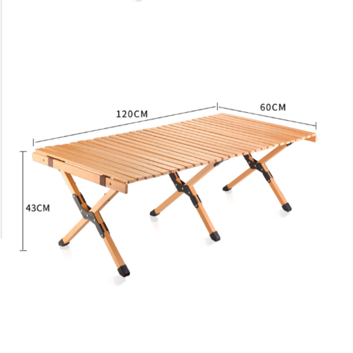 RESIGILAT - Masa pliabila din lemn, portabila, pentru camping 120 x 60 cm