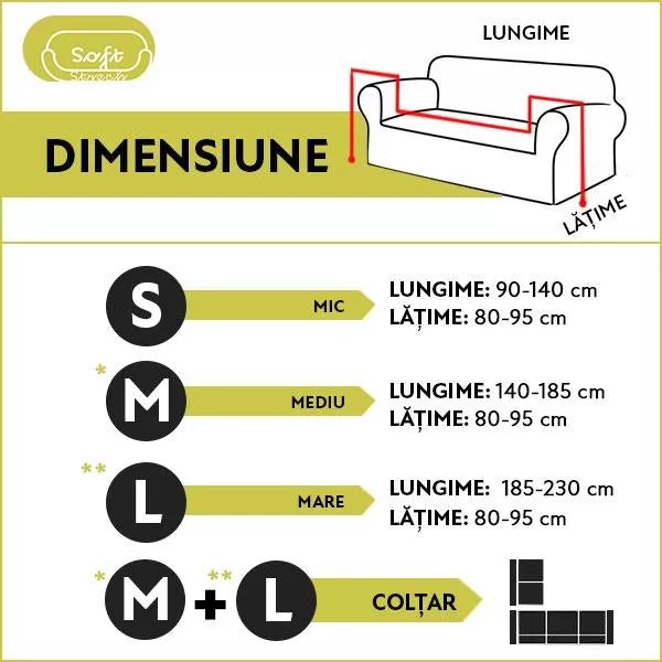 Husa Elastica pentru canapea 2 Locuri