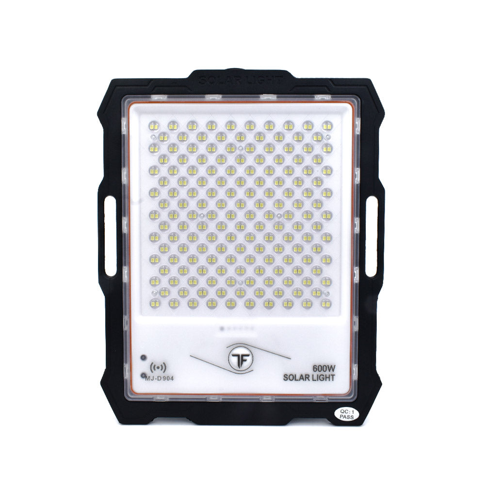 Proiector LED cu panou solar si senzor miscare, 100W-600W, 82-324 LED-uri, lumina alba, telecomanda