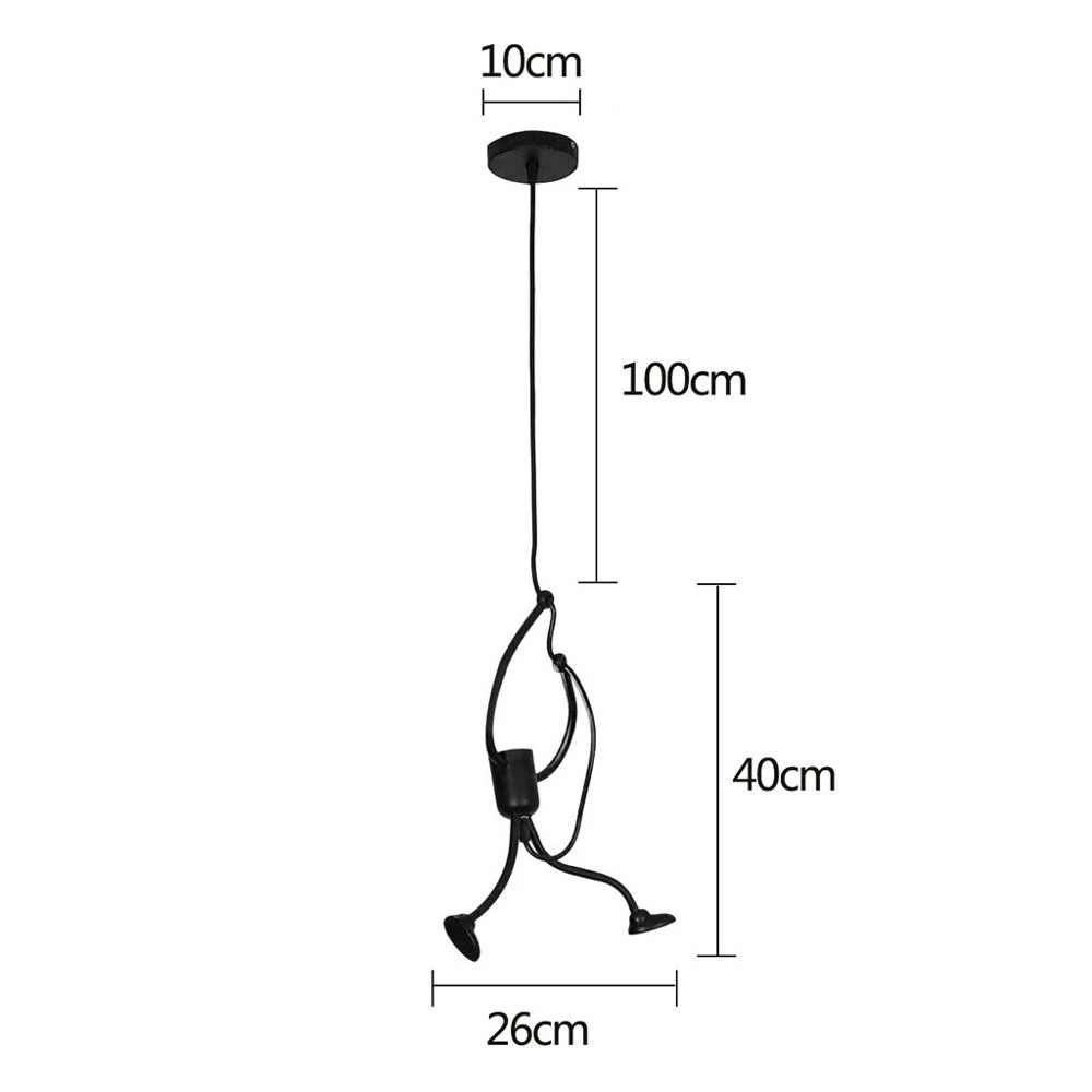 Lampa metalica retro industriala tip humanoid, soclu E27, diverse modele