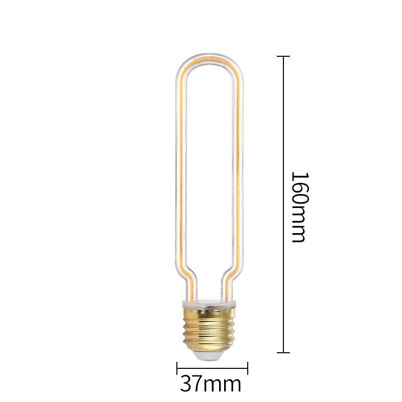 Bec LED 4W cu efect neon, soclu E27, diferite forme, lumina calda