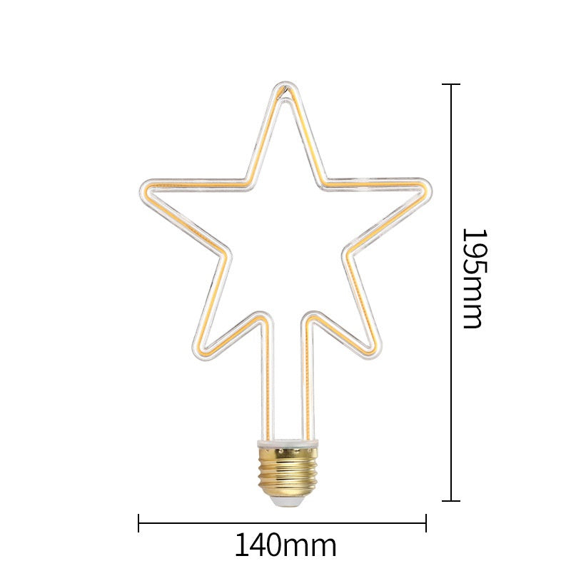 Bec LED 4W cu efect neon, soclu E27, diferite forme, lumina calda