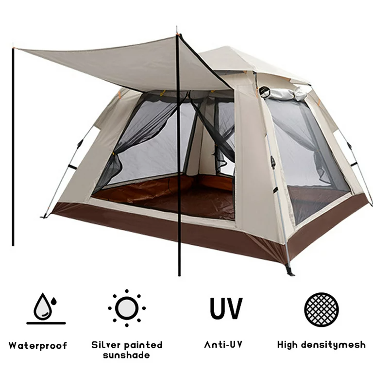 Cort camping 4-5 persoane, impermeabil, protectie UV, 4 usi