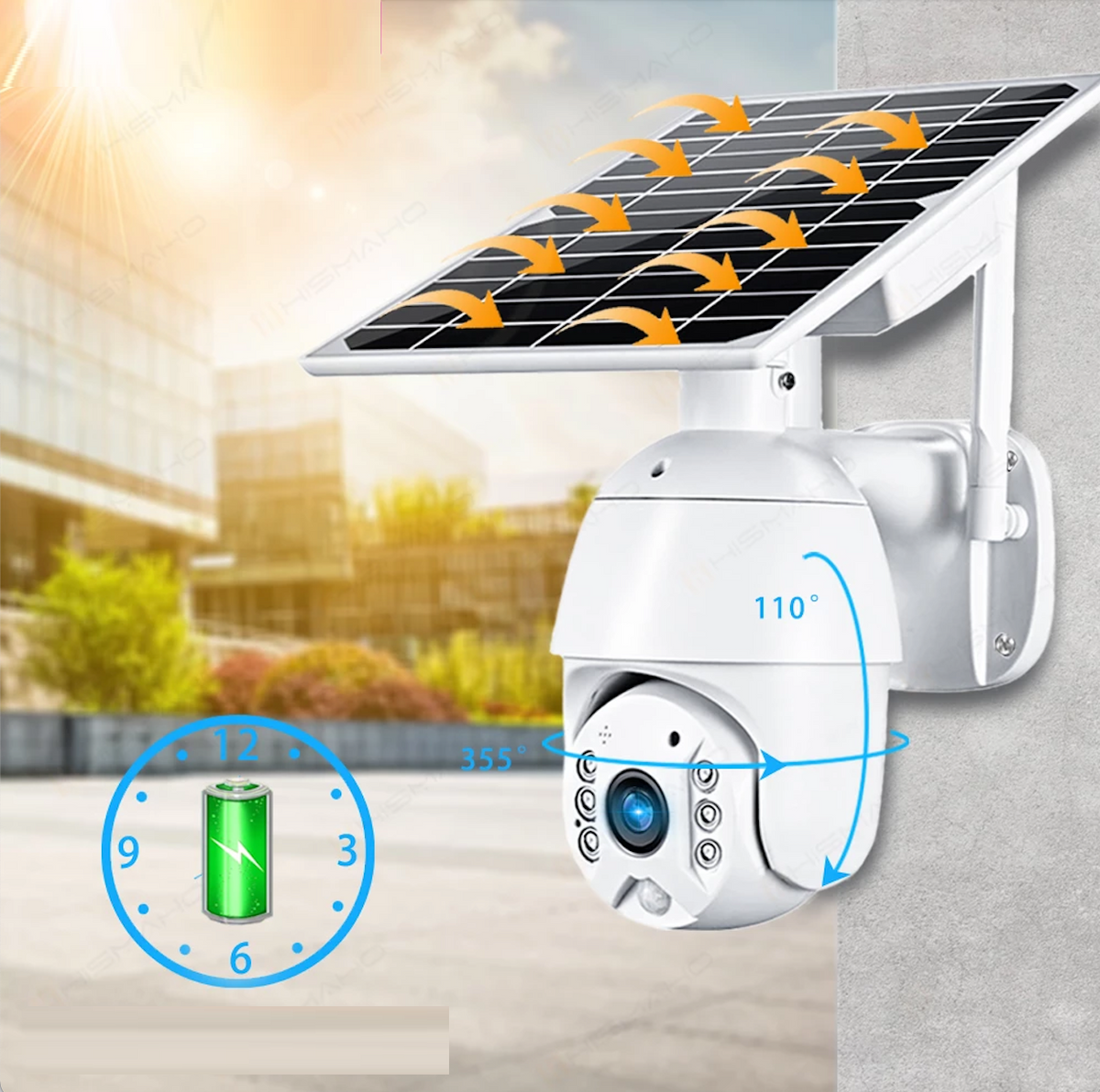 Camera de supraveghere wireless cu panou solar si rotire 355°, control telefon, 1080p, WiFi/4G, vedere nocturna infrarosu