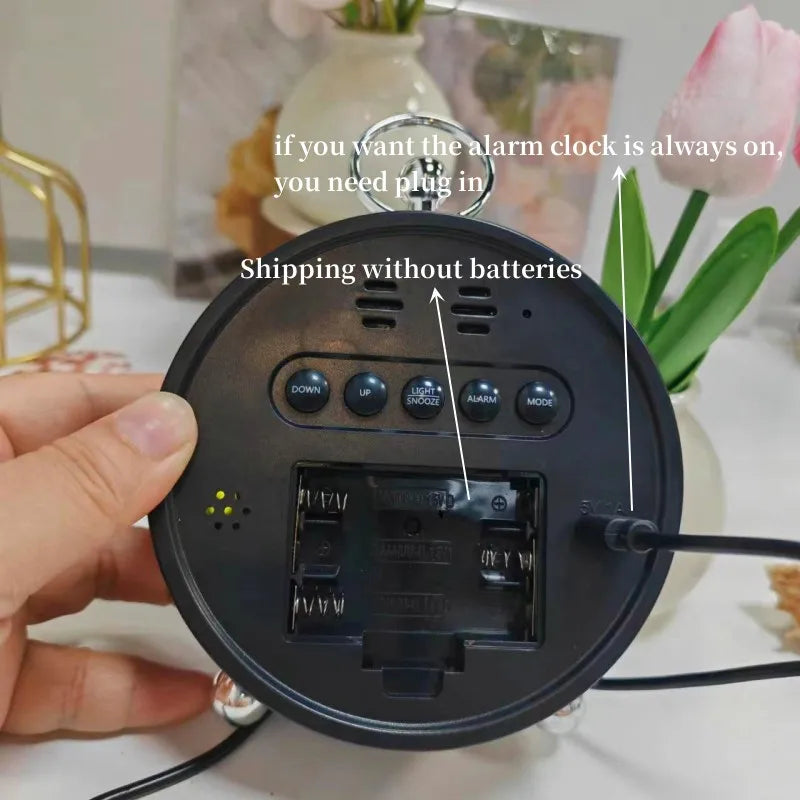 Ceas desteptator digital LED 4,4&quot; cu afisaj color, comanda vocala si alarme personalizabile - trezeste ecranul prin bataie din palme