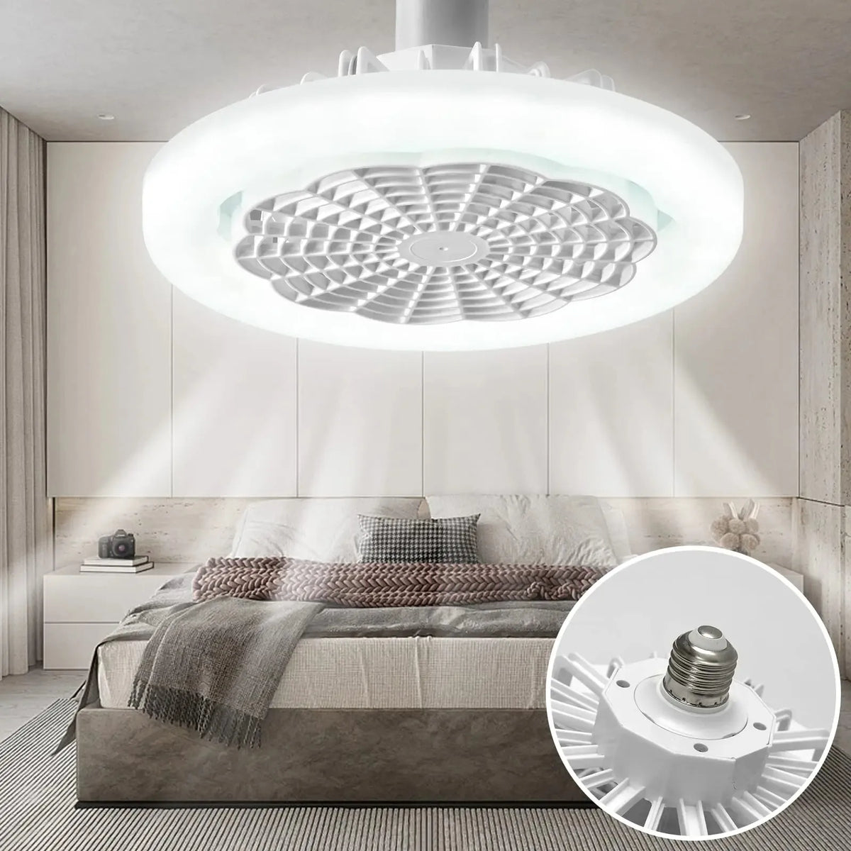 Lampa LED tavan, cu ventilator si telecomanda, 30W