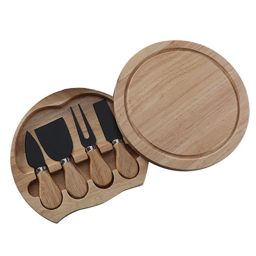 Set platou de branzeturi cu ustensile pentru servire, din lemn, dimensiuni 36x18x1, 5 cm