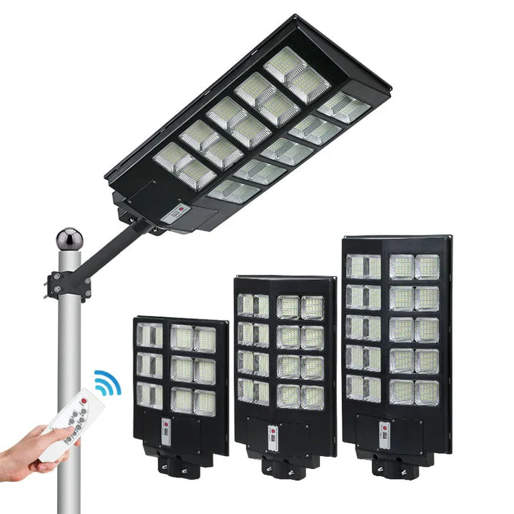 Lampa solara stradala JORTAN 600W/800W/1000W, Telecomanda, suport metalic