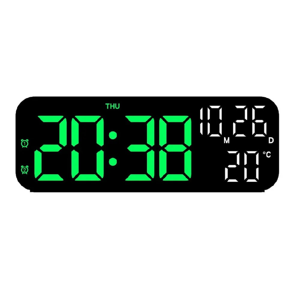 Ceas digital de perete cu afisaj LED, afisare temperatura si data, mod de noapte, ceas de masa, ceas electronic cu LED, 12H, 24H.