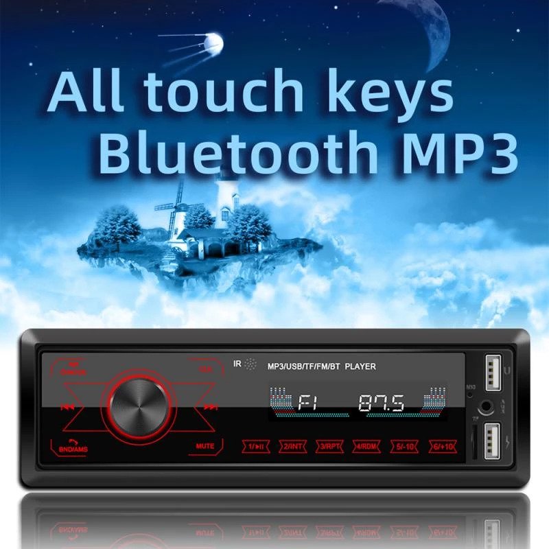 RESIGILAT - Radio MP3 player auto cu touchscreen, bluetooth, USB, microSD, AUX, 4x60W si telecomanda