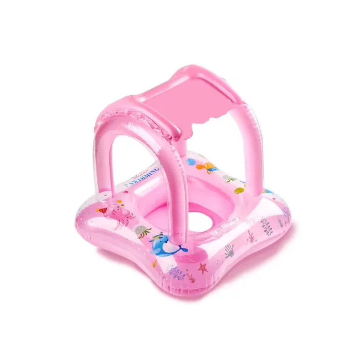 Colac gonflabil pentru copii, cu protectie pentru soare, model masina, Baby Float