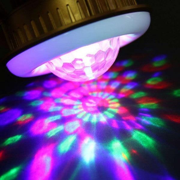 Lampa cu Incarcare solara si la usb cu led-uri luminoase si glob rotativ disco