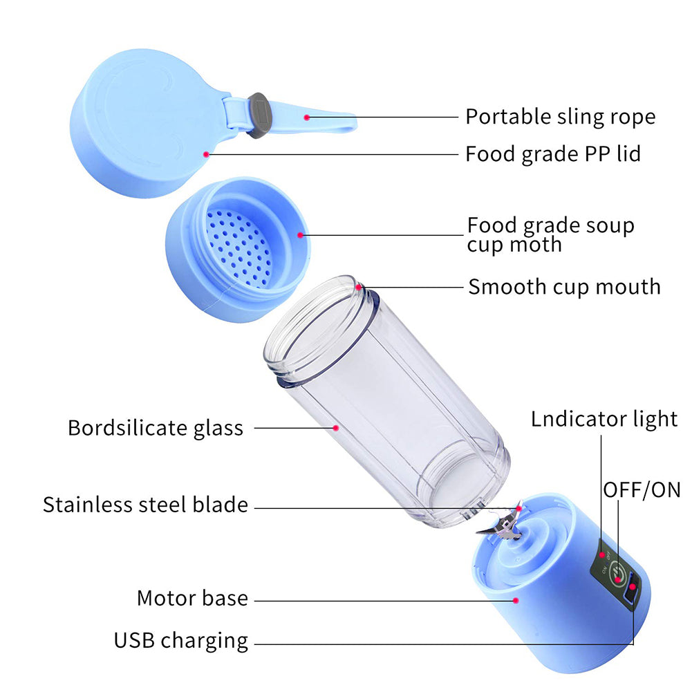 RESIGILAT - Blender smoothie maker, portabil cu incarcare USB functie de baterie externa