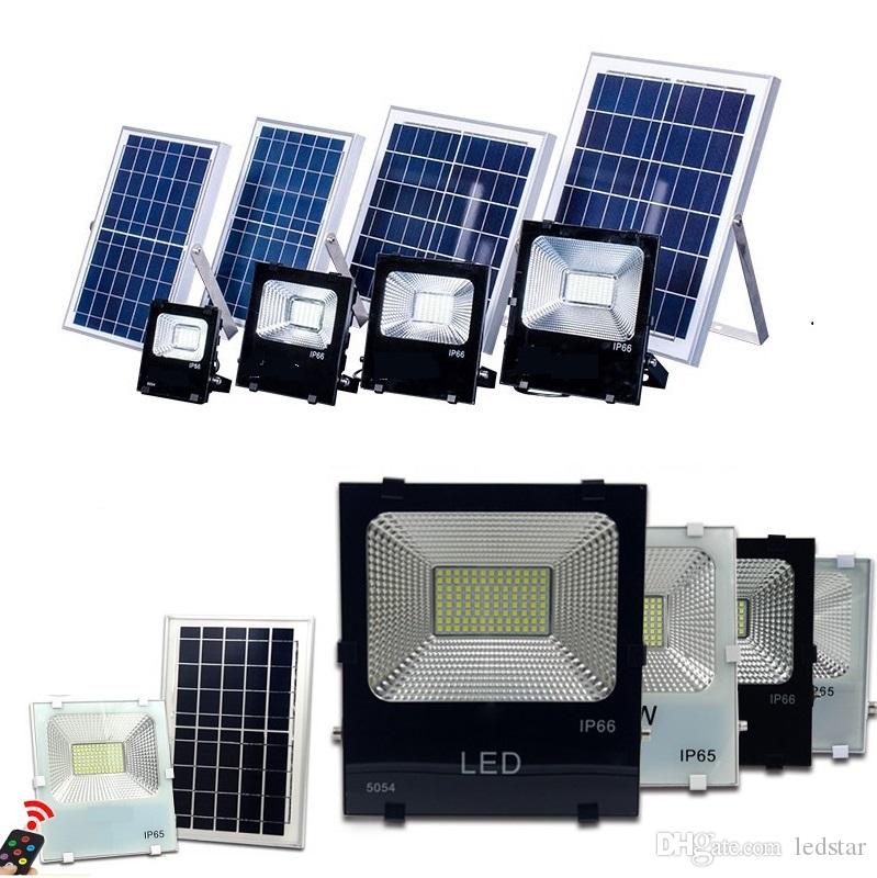 Proiector LED cu panou solar si telecomanda, IP66