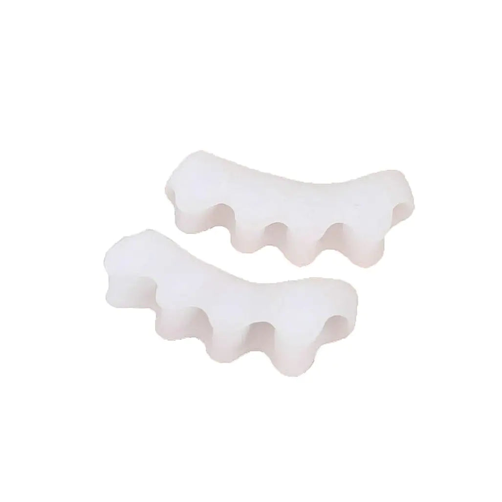 Set 2 bucati corector pentru degetele de la picioare, distantiere din silicon elastic si moale, reutilizabile, marime universala, design ergonomic, alb