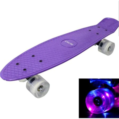 Skateboard Penny Board cu led, pentru copii, 55cm