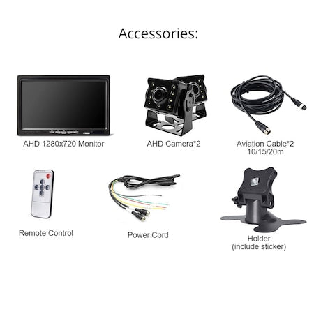 Kit marsarier cu camera AHD si display de 7&quot;, camioane, autocare, bus-uri