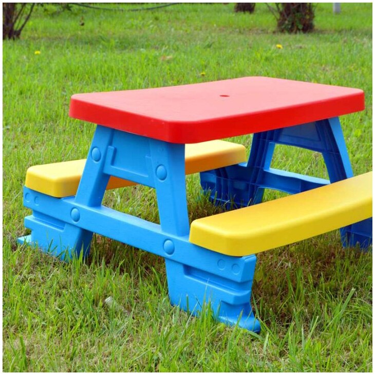 Masuta de picnic pentru 4 copii, 43 x 77 x 71 cm, maxim 35 kg, 2 ani+, Multicolor